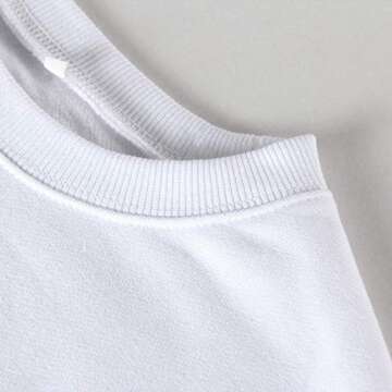 Artfish Women's Crewneck Long Sleeve Workout Casual Cropped Teen Loose Sweatshirts White XS