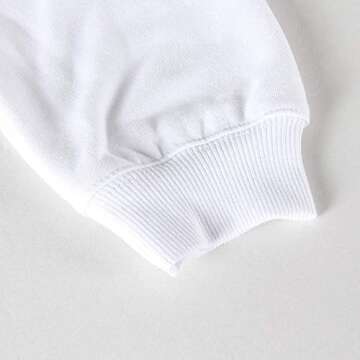 Artfish Women's Crewneck Long Sleeve Workout Casual Cropped Teen Loose Sweatshirts White XS