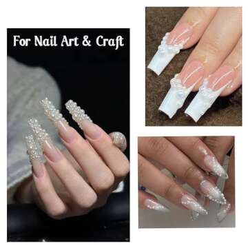 BUNNIEBEAUTY 2700 pcs Nail Pearls and Nail Crystals Rhinestones Diamonds Kit with Premium Wax Pencil for rhinestones, for Nail Decorations and nail art, Nail charms and gems, Gifts for Women