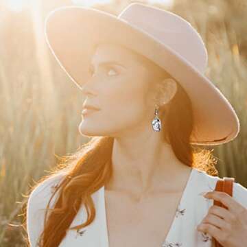 RechicGu Western West Cowgirl Texas Boots Spur Dangle Drop Earrings Rodeo Boho Fancy Dress Costume Cowboy Hat Vintage Silver