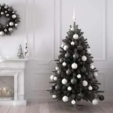 Christmas Ornaments Set of 36 - Beautiful [Black] Christmas Tree Decorations Ornaments Set - 6 Style...