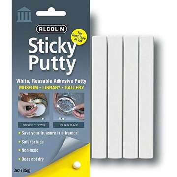 6oz Sticky Putty- Reusable Museum & Gallery Quality Adhesive Putty,- Repositionable, Won't Dry Out -...
