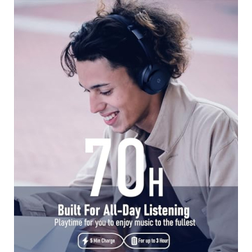 EAORUL Wireless Bluetooth Headphones with 70H Playtime