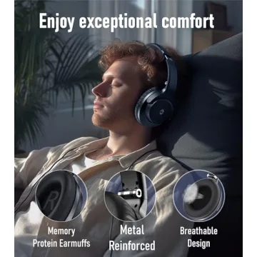 EAORUL Wireless Bluetooth Headphones with 70H Playtime