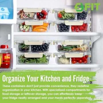 FIT Strong & Healthy Glass Meal Prep Containers - 3 Pack