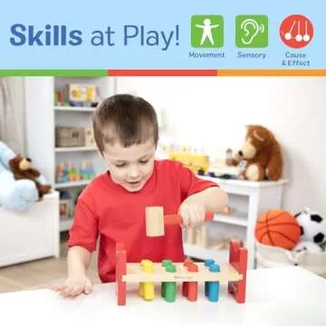 Melissa & Doug Deluxe Wooden Pound-A-Peg Toy for Kids