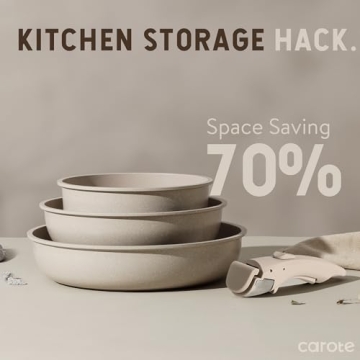 CAROTE Nonstick Cookware Set with Removable Handles 11pcs