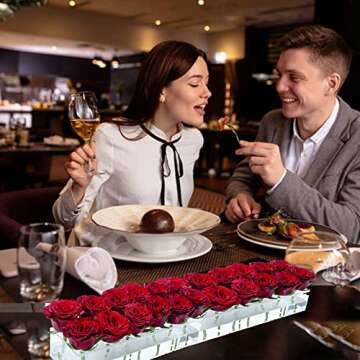 Acrylic Flower Vase Rectangular Floral Centerpiece for Dining 15.7 Inches Long Clear Acrylic Vase wi...