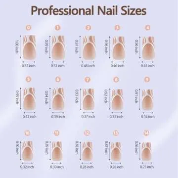 Misssix French Gel Nail Tips, 150Pcs French Tip Press on Nails Long Square Design, No Need to File Tips Pre-lasting, Fake Nails for Nail Art DIY 15 Sizes