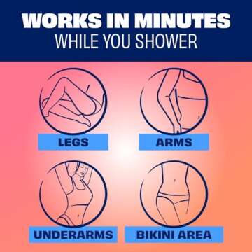 Nair Sensitive Shower Cream Hair Remover with Natural Coconut Oil and Vitamin E, Body Hair Removal Cream for Women, 12 oz