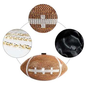 Gripit Football Shaped Rhinestone Clutch Purse for Women