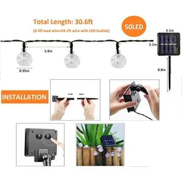 OZS Waterproof 100 LED Solar String Lights for All Outdoors