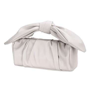 Beauty yaya Womens Pouch Dumpling Crossbody Bag Cloud Handbag (Beige)