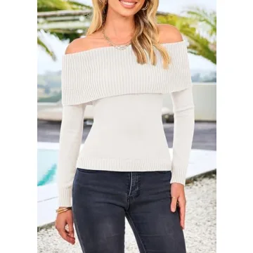 PRETTYGARDEN Women's Off Shoulder Sweater for Fall Fashion
