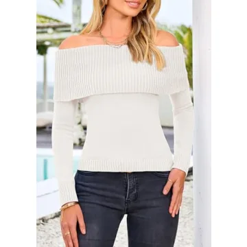 PRETTYGARDEN Women's Off Shoulder Sweater for Fall Fashion