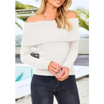 PRETTYGARDEN Women's Off Shoulder Sweater for Fall Fashion