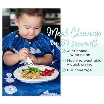 Grabease Waterproof Bib for Self-Feeding Infants, Navy