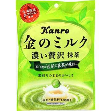 Kanro Kin No Milk Candy Matcha 2.46oz/70g (3 Pack)