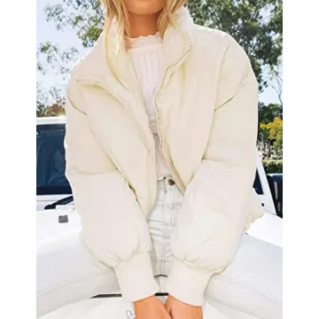 Stylish ZESICA Cropped Puffer Down Jacket for Women