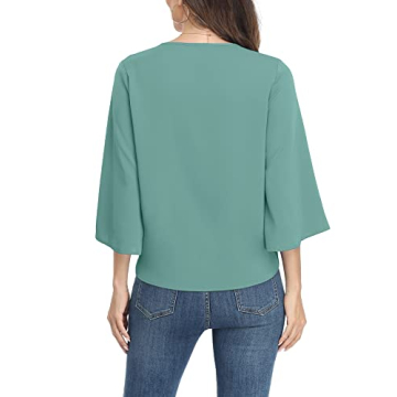 VIISHOW Women's Floral Chiffon Blouse Sexy V-Neck Summer Top