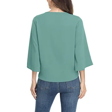 VIISHOW Women's Floral Chiffon Blouse Sexy V-Neck Summer Top