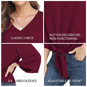 VIISHOW Women's Floral Chiffon Blouse Sexy V-Neck Summer Top