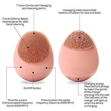 Sonic Facial Cleansing Brush, Waterproof Electric Face Cleansing Brush Device for Deep Cleaning|Gentle Exfoliating|Massaging,Rechargeable,Yasmeen Skincare Co.