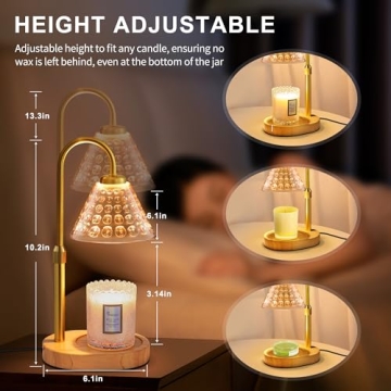 EUAONYA Candle Warmer Lamp with Timer & Adjustable Brightness