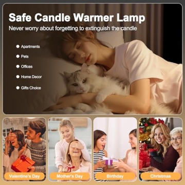 EUAONYA Candle Warmer Lamp with Timer & Adjustable Brightness
