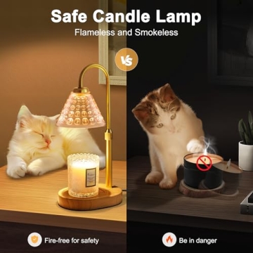 EUAONYA Candle Warmer Lamp with Timer & Adjustable Brightness