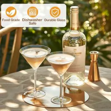 Qipecedm Martini Glasses Set of 4 - Lead-Free Crystal