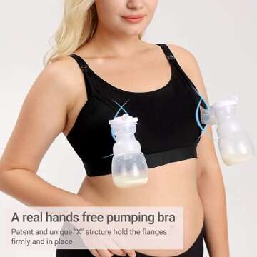 Momcozy Pumping Bra Hands Free 3 Pack Comfortable All Day Wear Pumping and Nursing Bra in One Holdin...