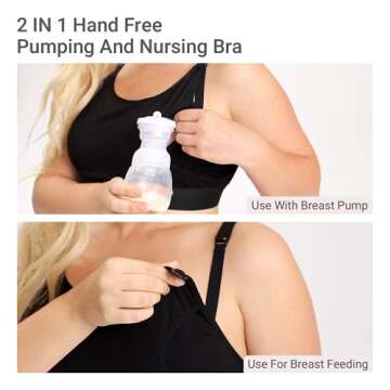 Momcozy Pumping Bra Hands Free 3 Pack Comfortable All Day Wear Pumping and Nursing Bra in One Holding Breast Pump for Spectra, Lansinoh, Medela