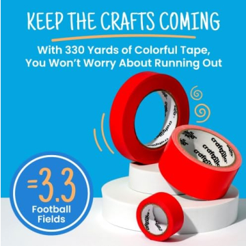 Craftzilla Colored Masking Tape – 6 Color Masking Tape Rolls – 990 Feet x 1 Inch Painters Tape – Colored Painters Tape Assortment – Painter Tape – Craft Tape – Labeling Colorful Masking Tape