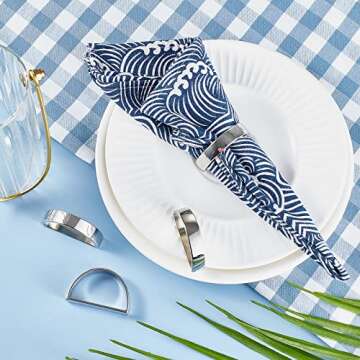 Stainless Steel Napkin Rings Metal Napkin Ring Holders Modern Serviette Buckles Metallic Adornment for Table Settings Kitchen Dinner Party Wedding