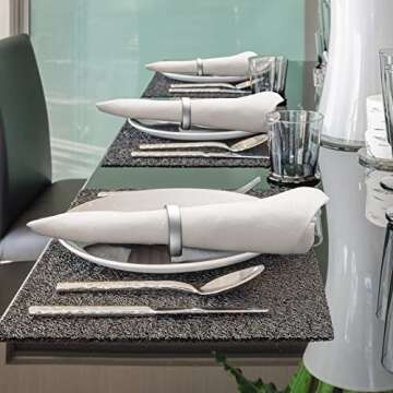 Stainless Steel Napkin Rings Metal Napkin Ring Holders Modern Serviette Buckles Metallic Adornment for Table Settings Kitchen Dinner Party Wedding