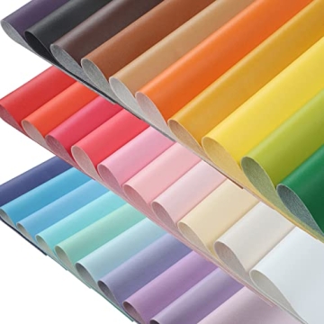 CDY Smooth Faux Leather Sheets Set: 30 Pastel Colors