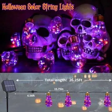 Solar Halloween Lights Outdoor with 8 Modes for Decorating
