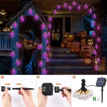 Solar Halloween Lights Outdoor with 8 Modes for Decorating