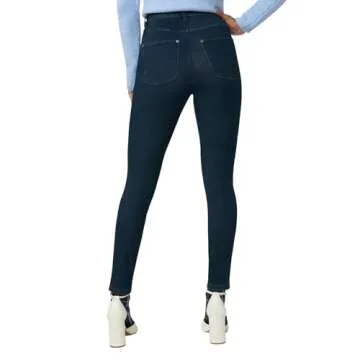 Hue Women's Plus-size Ultra Soft High Waist Denim Leggings Sockshosiery, -black Indigo Wash, 2X