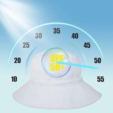 Baby Sun Hat Toddler Beach Swim Hats UPF 50+ Summer Bucket Hat Kids Infant Wide Brim Adjustable Sun ...