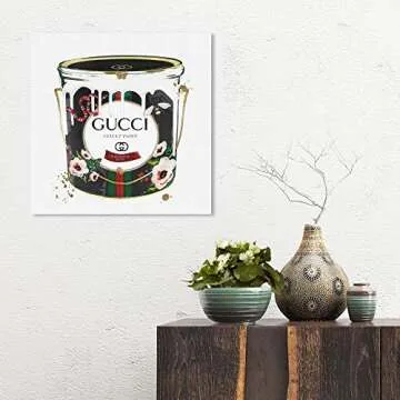 The Oliver Gal Artist Co. Fashion and Glam Wall Art Canvas Prints 'Velvet Marmont Paint Cans Home Décor, 16" x 16" (29768_16x16_CANV_XHD)