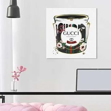 The Oliver Gal Artist Co. Fashion and Glam Wall Art Canvas Prints 'Velvet Marmont Paint Cans Home Décor, 16" x 16" (29768_16x16_CANV_XHD)