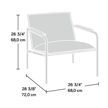 Sauder Vista Key Lounge Chair, L: 26.77" x W: 28.35" x H: 26.77", Metal, Gray/White finish