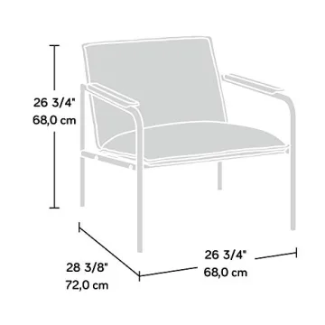 Sauder Vista Key Lounge Chair, L: 26.77" x W: 28.35" x H: 26.77", Metal, Gray/White finish