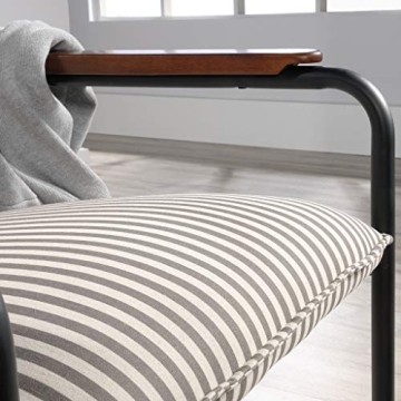 Sauder Vista Key Lounge Chair, L: 26.77" x W: 28.35" x H: 26.77", Metal, Gray/White finish