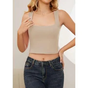 Trendy Meladyan Sleeveless Crop Tank Tops for Women