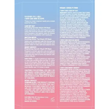 I DEW CARE Korean Face Mask Set Hydrating Vegan Cruelty-Free