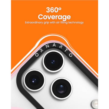 ORNARTO Clear Case with Military-Grade Protection for iPhone 17 Pro Max