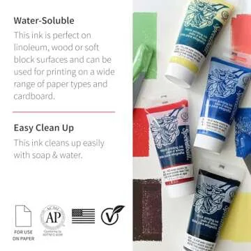 Speedball Art Products Company Water Soluble Block Ink - Vibrant Colors & Easy Cleanup
